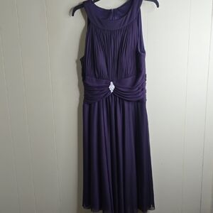 Jessica Howard Evening Plum Purple Midi Dress  12